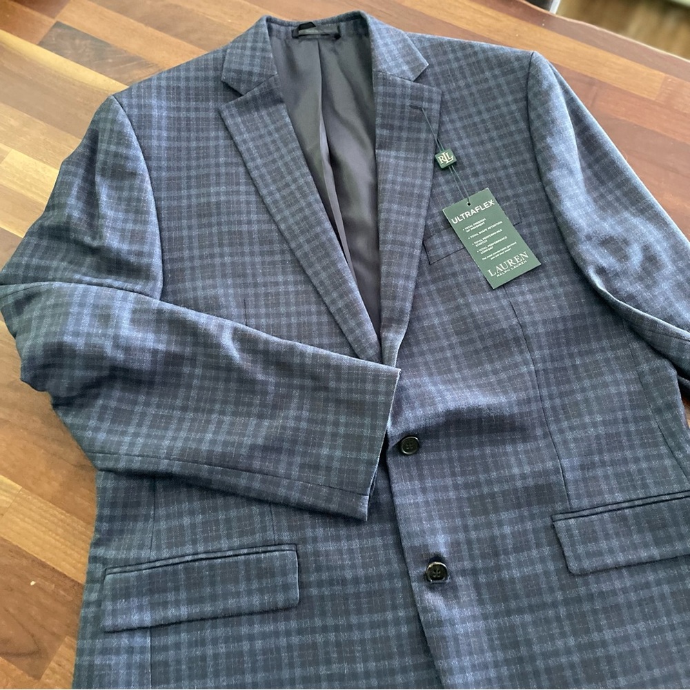 Ralph Lauren Men's Blue Plaid Blazer